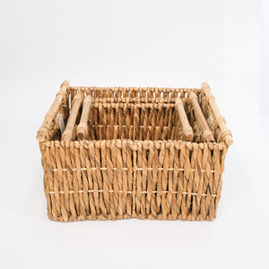 Panier en jacinthe d'eau naturelle, paniers de rangement en osier, organisateur de maison, conteneur, fournisseur Vietnamien - Product Image 3