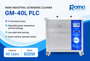 เครื่องทำความสะอาดอัลตราโซนิกอุตสาหกรรม 40 ลิตร RAMA GM40L 600W ถังทำความสะอาดแบบมีระบบทำความร้อนสำหรับชิ้นส่วนและเครื่องมือ - Product Image 4