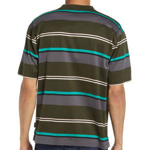 T-shirt rayé en coton respirant sublimé de luxe à col rond pour homme – Vente en gros - Product Image 4