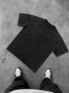 T-shirt unisexe en coton à col rond, couleur unie, imprimé par transfert thermique, coupe classique, respirant, style vintage, grammage lourd, personnalisable pour grossistes - Product Image 2