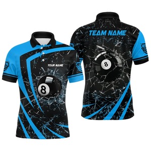 Camiseta de Polo Personalizada para Hombre, Manga Corta, Diseño de Billar con Impresión Digital, Secado Rápido, Tejido de Poliéster, Estilo Deportivo Informal - Product Image 6