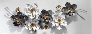 Arte Metálico Decorativo de Pared con Diseño Floral Blanco y Gris, Decoración de Pared para el Hogar, Estilo Moderno, Precio de Exportación - Product Image 2