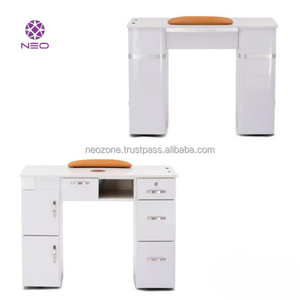 Table de manucure moderne en MDF et contreplaqué, couleur personnalisée, OEM/ODM, design marbre, écologique, durable, pour salon de beauté - Product Image 4