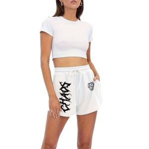 Pantalones cortos de mujer 100% algodón Fleece Sweat Jogger Shorts Training and Running Precio barato Ladies Gym Shorts - Product Image 2