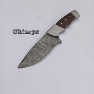 Vente chaude Damas Lame En Acier Inoxydable Manche En Bois Survie En Plein Air Lame Fixe Couteau De Chasse Avec Gaine Personnalisable - Product Image 4