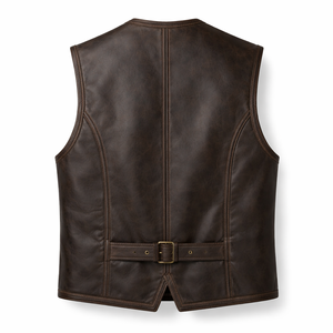 Wholesale <b>Winter</b> Breathable Vintage Leather <b>Vests</b> for <b>Men</b>-Custom Options Available From Factory Direct Supplier - Product Image 2