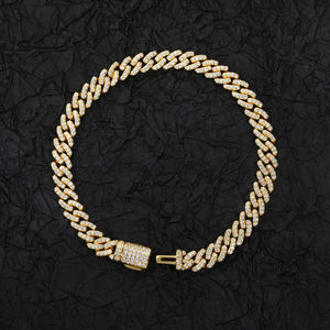Pulsera de Cadena de Plata 925 de Lujo con Diamantes, Corte Brillante Redondo, Engaste en Canal, Diseño Geométrico, Unisex, para Uso Diario - Product Image 3