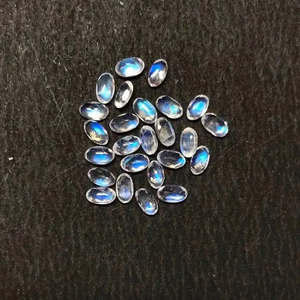 Pierres précieuses en pierre de lune arc-en-ciel naturelle facettées ovales 6x8 mm, certifiées par un tiers, pour bijoux de luxe à prix de gros - Product Image 2