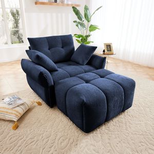 Poltrona Ergonomica Moderna Singola per Soggiorno con Cuscini ad Alta Resilienza, Facile Montaggio, Divano Ottomano - Product Image 1