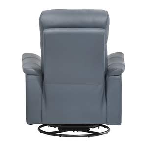 Moderno 1 pezzo di cuoio grigio blu imbottito reclinabile sedia girevole aliante movimento Comfort mobili per soggiorno - Product Image 6