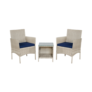 WS305 - NERINE SET 3 PCS Ensemble de canapés en osier pour espaces extérieurs - Product Image 1