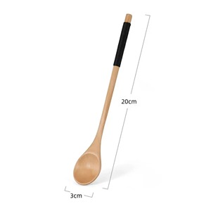 Ensemble de cuillères à salade en bois, design le plus récent, écologiques, ustensiles en bois manuels pour servir et mélanger, compatibles lave-vaisselle et four, compatibles micro-ondes - Product Image 3