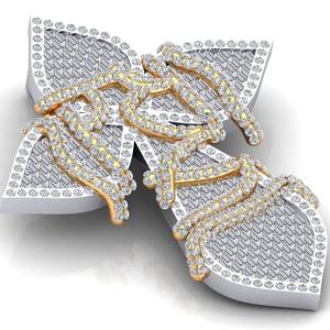 Chaîne de tennis personnalisée avec pendentif croix en argent sterling 925 plaqué rhodium et moissanite, bijoux hip-hop glacés pour soirée, certifiés unisexe - Product Image 2