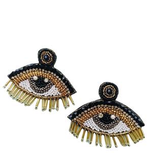 Pendientes de diseñador bordados a mano, personalizados, con múltiples cuentas, para mujer, joyería festiva para fiestas, al mejor precio, pendientes con cuentas. - Product Image 1