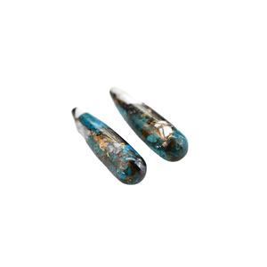 Pierre précieuse en turquoise Buffalo Kingman naturelle blanche de haute qualité, 9x30mm, forme goutte, briolette, poli brillant, pour la fabrication de bijoux - Product Image 5
