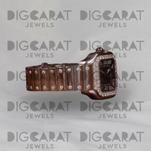 Reloj de Lujo con Incrustaciones de Moissanita, Cuarzo, 41 mm, Cuadrado, Analógico, Resistente al Agua, con Números Romanos, en Venta - Product Image 4