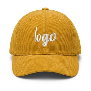 Gorra de Béisbol de Pana Marrón con Logotipo Bordado en Blanco en el Panel Frontal, Unisex, Ajustable, de 6 Paneles, Estilo Casual - Product Image 5