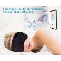 Masque de sommeil 3D en coton 5.0BT avec écouteurs intégrés, musique, occultation de la lumière, anti-rides, anti-cernes, 8 heures d'autonomie, Bluetooth 10M, 180mAH