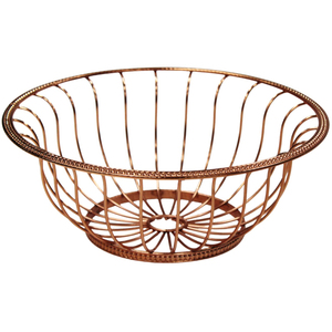 Corbeille à fruits moderne en fil métallique or rose, décorative pour comptoir, bol de rangement pour légumes, panier alimentaire de luxe en fil de fer plaqué cuivre - Product Image 3