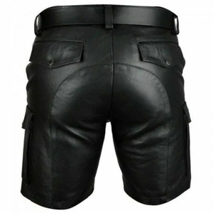 Pantalones Cortos de Cuero PU para Hombre, Estilo Casual, Tendencia de Moda de Verano, Estilo Punk para Club - Product Image 4