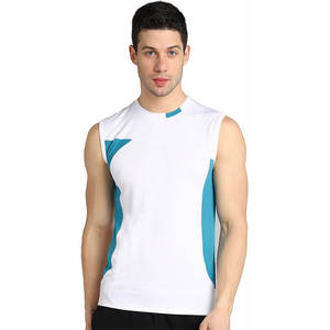 Débardeur de sport côtelé moulant en coton et élasthanne pour homme, idéal pour la course et l'entraînement, avec compression et coupe ajustée - Product Image 1