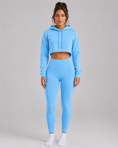 woman crop hoodie with fashionable design soft comfortable fabric lightweight feel perfect for modern <b>wardrobe</b> everyday outfits - Product Image 3