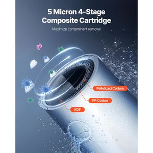 Sistema di filtrazione dell'acqua per camper: rimuove sedimenti, cloro, cattivi gusti e odori - Componente del sistema di filtraggio dell'acqua potabile/lavabile per camper - Product Image 3