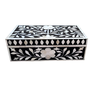 <b>Floral</b> Bone Inlay Keepsake <b>Box</b> Handmade Wooden Jewellery Organizer for Premium Gift and Decorative Use - Product Image 6
