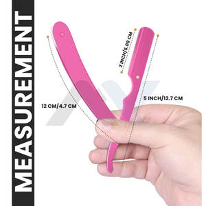 Rasoir droit professionnel pour hommes, lame en acier inoxydable durable, prise en main confortable, bord de sécurité, logo personnalisé, marque OEM - Product Image 2