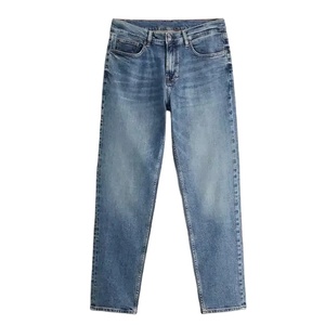 Pantalones vaqueros de corte regular para hombre, pantalones ajustados lisos de la mejor calidad para hombre, pantalones vaqueros rectos informales de peso pesado para hombre, novedad - Product Image 1