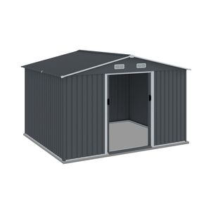 8 X 10 FT <b>Large</b> Metal Outdoor Storage Shed Heavy Duty 10 Year Warranty Tool Sheds <b>Sliding</b> Doors Air Vent for Backyard Storage - Product Image 5