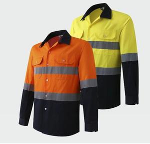 Ensemble de vêtements de travail haute visibilité pour hommes VITHAS INDUSTRY, jaune marine, polyester réfléchissant, pantalon et chemise uniformes, impression sérigraphique, sécurité - Product Image 5