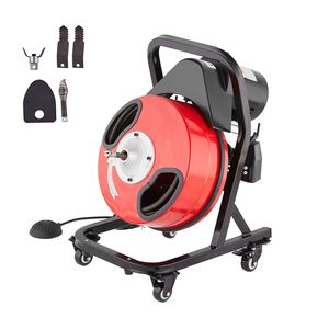 Macchina per la pulizia di scarichi con spirale a serpente da 50FT x 1/2 pollice a alimentazione manuale e ruote - Product Image 1
