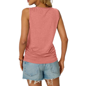 Débardeur dos nageur pour femme en mélange coton polyester, avec panneau ventilé et maille respirante à tissage ouvert, idéal pour la gym - Product Image 4