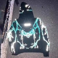 Sudadera con Capucha Extra Grande Personalizada de Felpa Francesa Tejida, 100% Algodón Ecológico, Transpirable, de Secado Rápido, para Hombre, con Diseño Reflectante