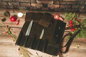Organisateur de couteaux de chef en cuir de luxe, anti-odeur, robuste, portable, sac de rangement pour outils de cuisine, qualité supérieure - Product Image 5