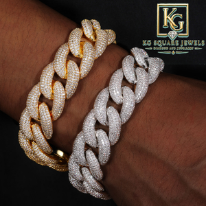 สร้อยคอคิวบาลิงค์ประดับเพชรโมอิสซาไนต์แบบ Iced Out สีทอง/สีเงิน เครื่องประดับฮิปฮอป - Product Image 3