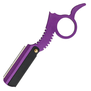 ZH INTERNATIONAL Cuchilla de Afeitar Profesional de Acero Inoxidable con Anillo para Dedo, de Una Sola Hoja, Color Morado - Product Image 6