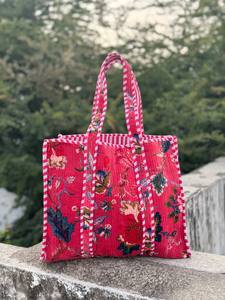 Soft Velvet Printed Quilted <b>Shoulder</b> <b>Bag</b> with Comfortable <b>Strap</b> and Secure Closure - Product Image 2