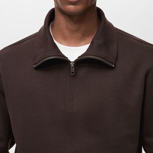 100% Cotton Custom Logo Oem <b>Pullover</b> <b>Jumper</b> 1/4 Quarter Half Zip Sweatshirt For Men Down Collar Wholesale Factory Supplier - Product Image 6