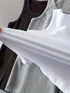 เหมาะสำหรับวันที่อากาศอบอุ่น สวมใส่สบาย ระบายอากาศได้ดี เสื้อผ้าลำลองที่จำเป็นสำหรับฤดูร้อนและใช้ในชีวิตประจำวัน เสื้อกล้ามดีไซน์เรียบง่าย - Product Image 3