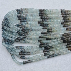 5mm 6mm Natural Santa Maria Moss aguamarina facetado Rondelle sombreado cuentas de piedras preciosas hebra para la fabricación de joyas proveedor mayorista - Product Image 2