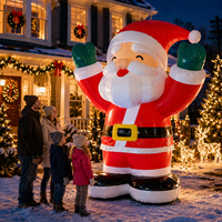Père Noël gonflable géant, décoration de Noël, PVC imperméable, pompe à air électrique, durable, affichage extérieur pour les fêtes