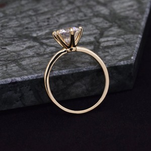 6-Prong Round Cut Moissanite Engagement <b>Ring</b> 925 Sterling Silver Customized Engagement <b>Ring</b> Moissanite - Product Image 3