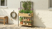Nouveau design très vendu : Jardinière moderne à 3 niveaux en acier pour la maison et l'extérieur, balcon, véranda, jardin, pelouse, mobilier de jardin BeNK PM29