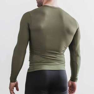 Wholesale Lightweight <b>Men's</b> Gym T-<b>Shirts</b> Full Sleeve <b>Compression</b> Breathable Quick Dry Spandex/Polyester 300g Fabric Sports - Product Image 3