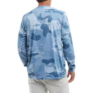 T-shirt de pêche pour homme 100% polyester, imprimé, manches longues, prix bas, respirant et léger. - Product Image 2