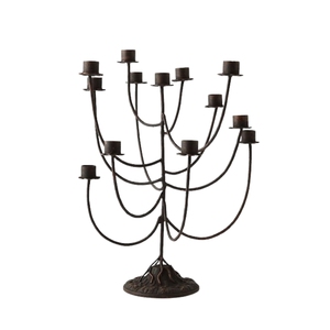 Juego decorativo de 2 portavelas de hierro con acabado en polvo negro para decoración, iluminación y organización de pasillos. - Product Image 5