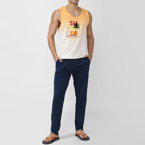 <b>Men's</b> Summer <b>Holiday</b> Vintage Waves Printed Cotton Tank Top O-Neck Casual Sleeveless Breathable <b>Vest</b> - Product Image 3