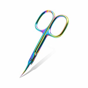 Ciseaux à cuticules en acier inoxydable, lame extra fine courbée, super fins, pour le nettoyage des ongles - Product Image 1